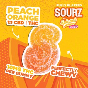 Peach Orange Sourz Gummies | Buy Sourz Gummies THC Edibles